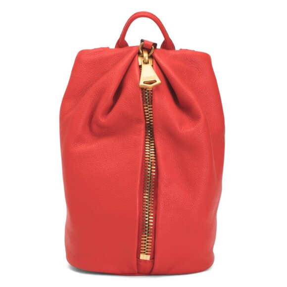 AIMEE KESTENBERG Red/Gold Leather Tamitha Mini Backpack